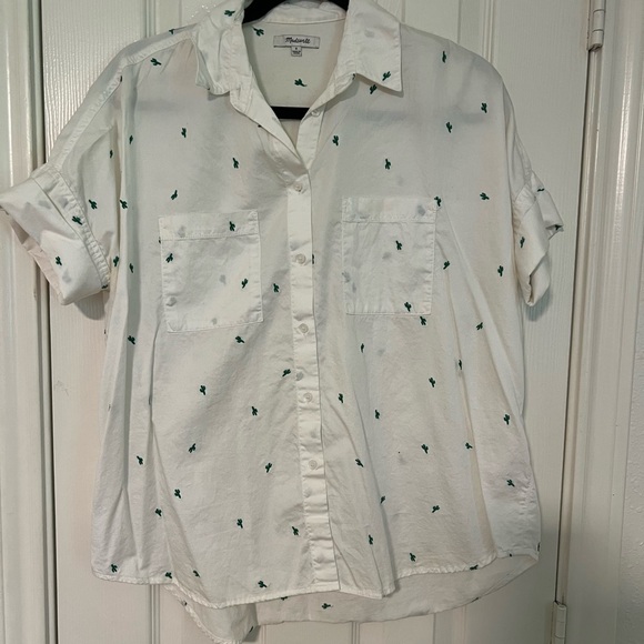 Madewell courier shirt - embroidered cactus - small - Picture 5 of 5
